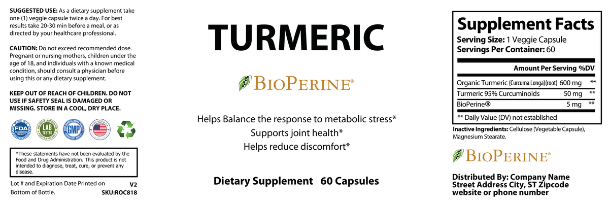 Turmeric w/BioPerine – 650mg - officieel labelvoorbeeld [RT-OFFICIAL:ROC818:LABEL:v1:79583778910B]