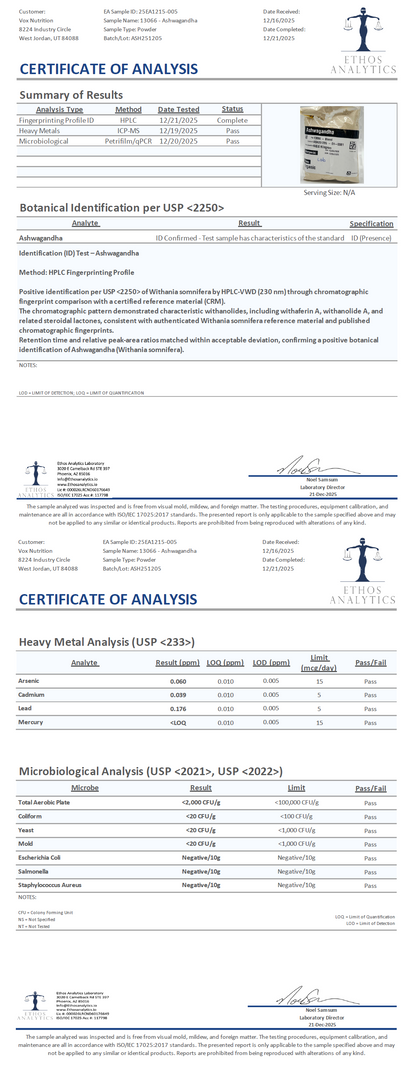 Ashwagandha - officieel analysecertificaat (COA) [RT-OFFICIAL:ROC822:COA:v1:729812401745]