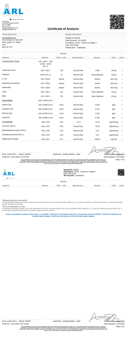 Turmeric w/Ginger - officieel analysecertificaat (COA) [RT-OFFICIAL:ROC823:COA:v1:D0655EF7EFDF]