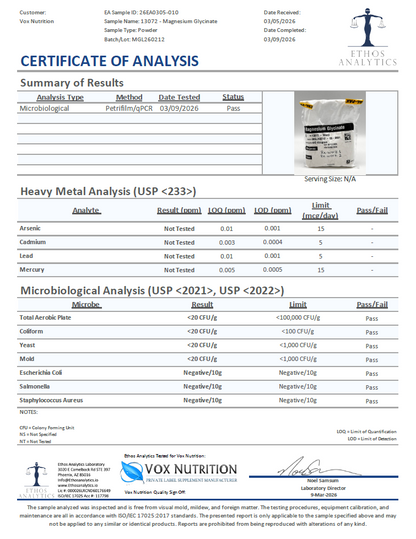 Magnesium Glycinate - officieel analysecertificaat (COA) [RT-OFFICIAL:ROC824:COA:v1:0F988A5577AA]