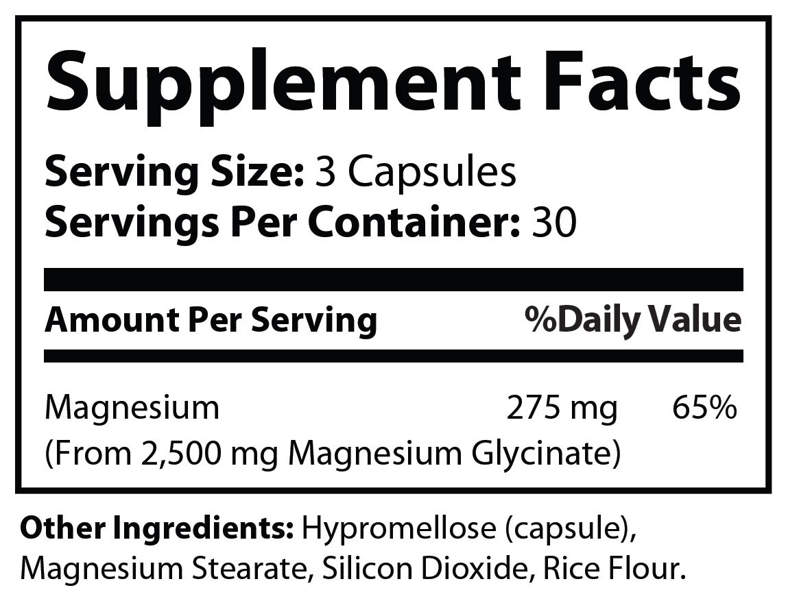 Magnesium Glycinate - voedingswaarden en ingredienten [RT-OFFICIAL:ROC824:FACTS:v1:0EACD48D449F]