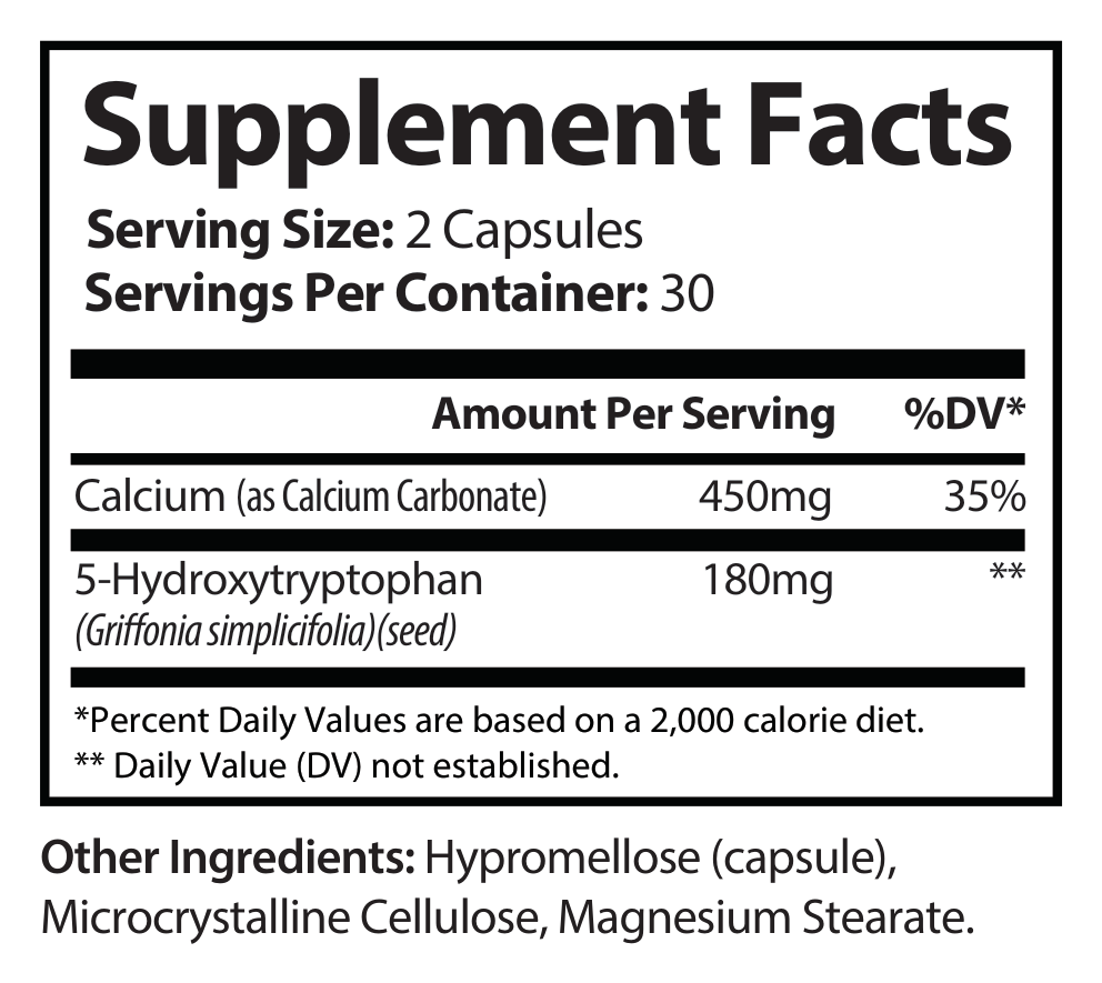 5-HTP - voedingswaarden en ingredienten [RT-OFFICIAL:ROC826:FACTS:v1:F7CC27E7C8B8]