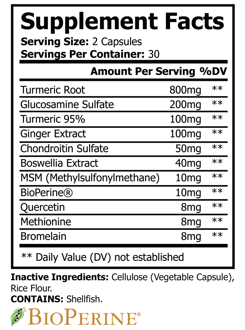 Platinum Turmeric Joint Support Plus - voedingswaarden en ingredienten [RT-OFFICIAL:ROC830:FACTS:v1:992C003D441A]