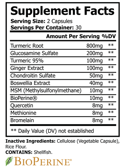 Platinum Turmeric Joint Support Plus - voedingswaarden en ingredienten [RT-OFFICIAL:ROC830:FACTS:v1:992C003D441A]