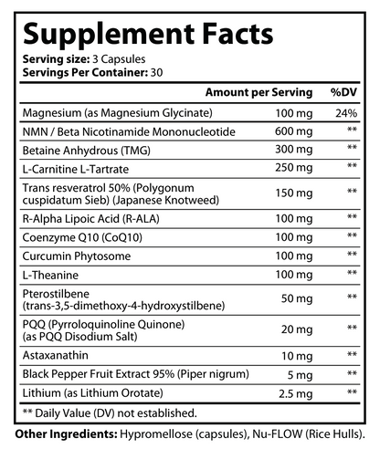 Ultra-Premium NMN Infinity+ - voedingswaarden en ingredienten [RT-OFFICIAL:ROC841:FACTS:v1:3530D995B360]
