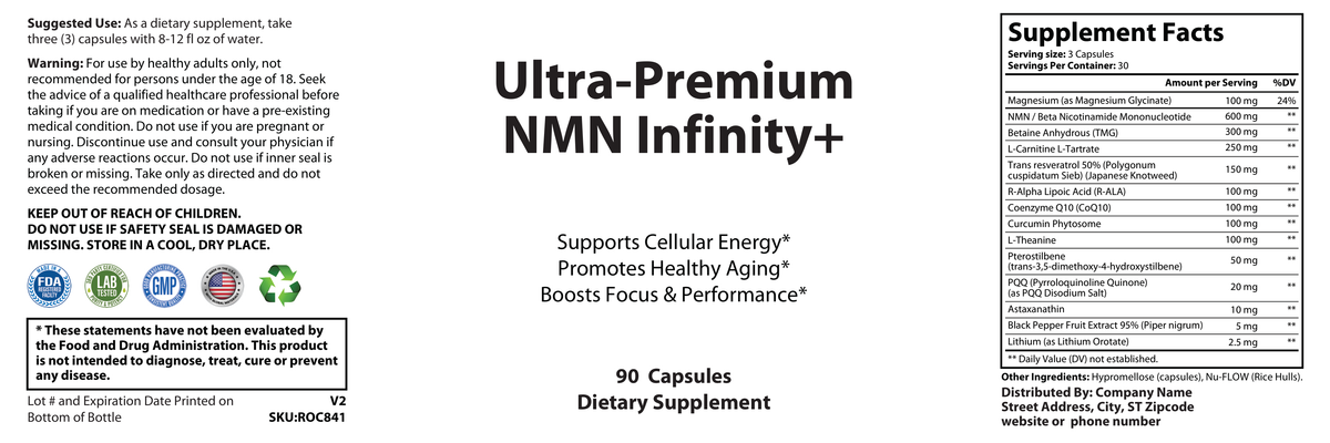 Ultra-Premium NMN Infinity+ - officieel labelvoorbeeld [RT-OFFICIAL:ROC841:LABEL:v1:7CE046BEED6D]