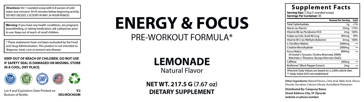 Energy Pre-Workout Lemonade 214g – 30 serv - officieel labelvoorbeeld [RT-OFFICIAL:ROC903M:LABEL:v1:78359370420F]