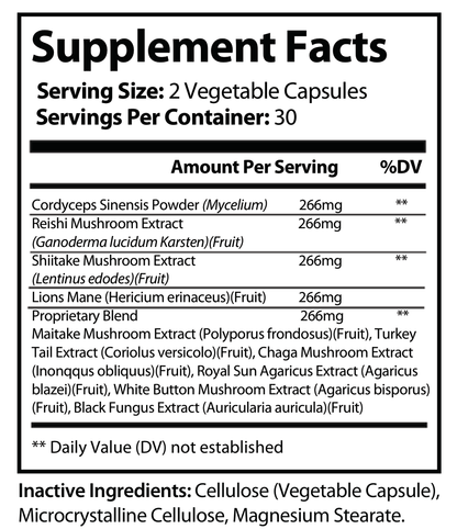 Mushroom Immune Booster Chaga, Cordyceps, Reishi and Lion’s Mane. - voedingswaarden en ingredienten [RT-OFFICIAL:ROC915:FACTS:v1:EF307AD0C7F6]