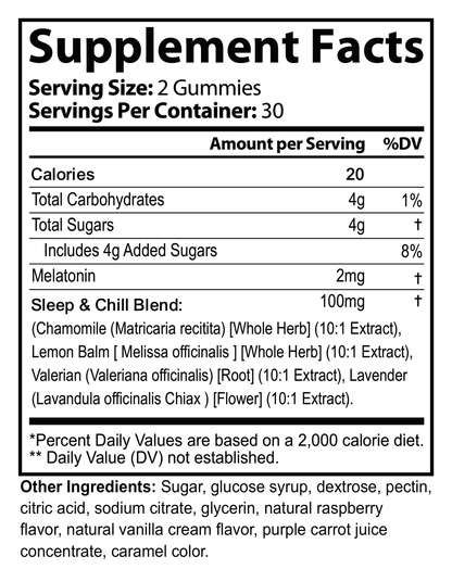 Private-label Slaap Gummies - voedingswaarden en ingredienten [RT-OFFICIAL:ROC920:FACTS:v1:3FAA29AF1835]