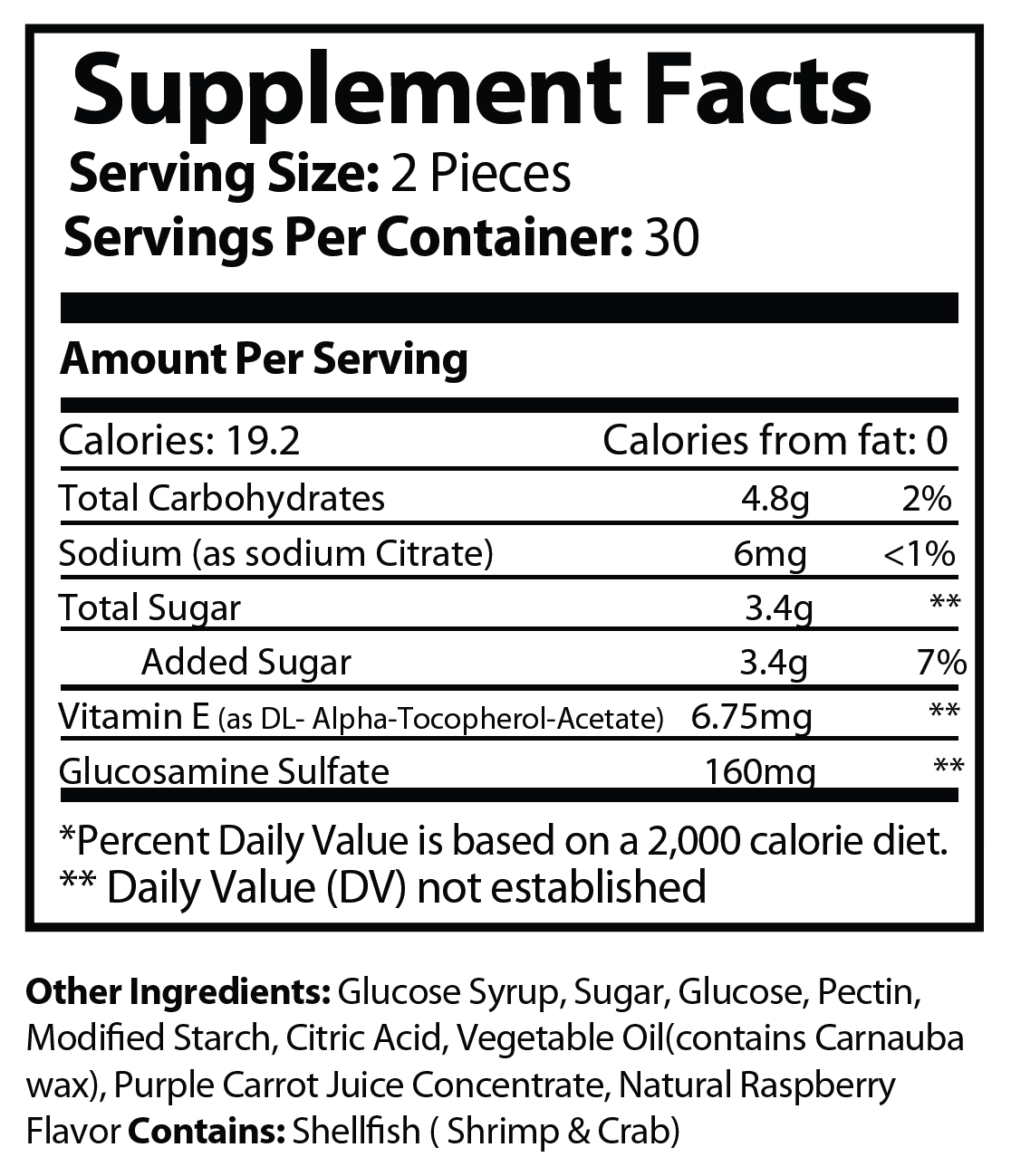 Private-label Joint Care Gummies - voedingswaarden en ingredienten [RT-OFFICIAL:ROC923:FACTS:v1:5C1EB812F493]
