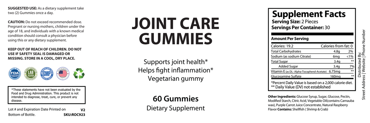 Private-label Joint Care Gummies - officieel labelvoorbeeld [RT-OFFICIAL:ROC923:LABEL:v1:C193F893277C]