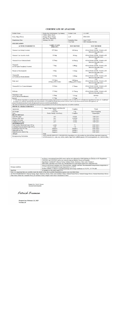 Private-label Haarvitamine Gummies - officieel analysecertificaat (COA) [RT-OFFICIAL:ROC925:COA:v1:C526A2B172E2]