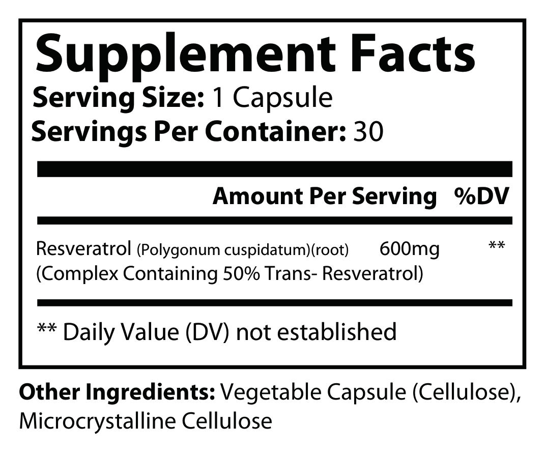Resveratrol - voedingswaarden en ingredienten [RT-OFFICIAL:ROC927:FACTS:v1:25C529949A4A]