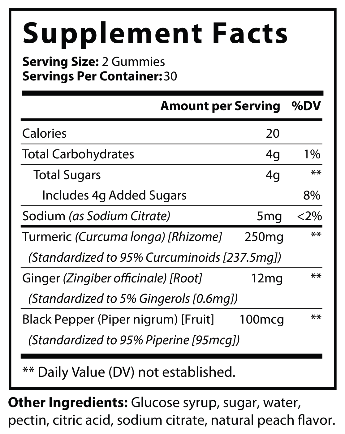 Private-label Kurkuma Gummies - voedingswaarden en ingredienten [RT-OFFICIAL:ROC928:FACTS:v1:72E71D424330]
