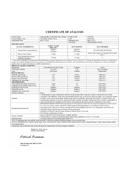 Private-label Ashwagandha Gummies - officieel analysecertificaat (COA) [RT-OFFICIAL:ROC929:COA:v1:A1B5EE83FBA2]