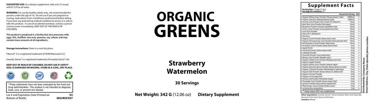 Organic Super Greens – Watermelon - officieel labelvoorbeeld [RT-OFFICIAL:ROC937:LABEL:v1:3D85DD83B770]