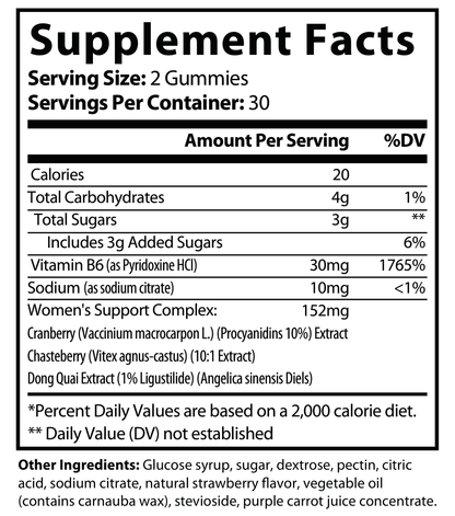 Private-label Women's Hormonal Support Gummies - voedingswaarden en ingredienten [RT-OFFICIAL:ROC947:FACTS:v1:27878F36EDB8]