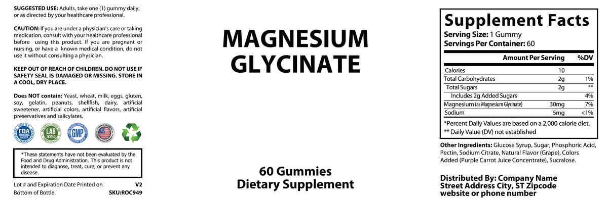 Private-label Magnesium Glycinate Gummies - officieel labelvoorbeeld [RT-OFFICIAL:ROC949:LABEL:v1:8A531A4496FE]